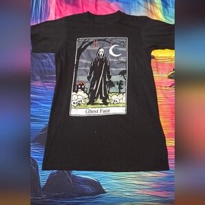 Black Graphic Tee Ghost Face Halloween Vibes